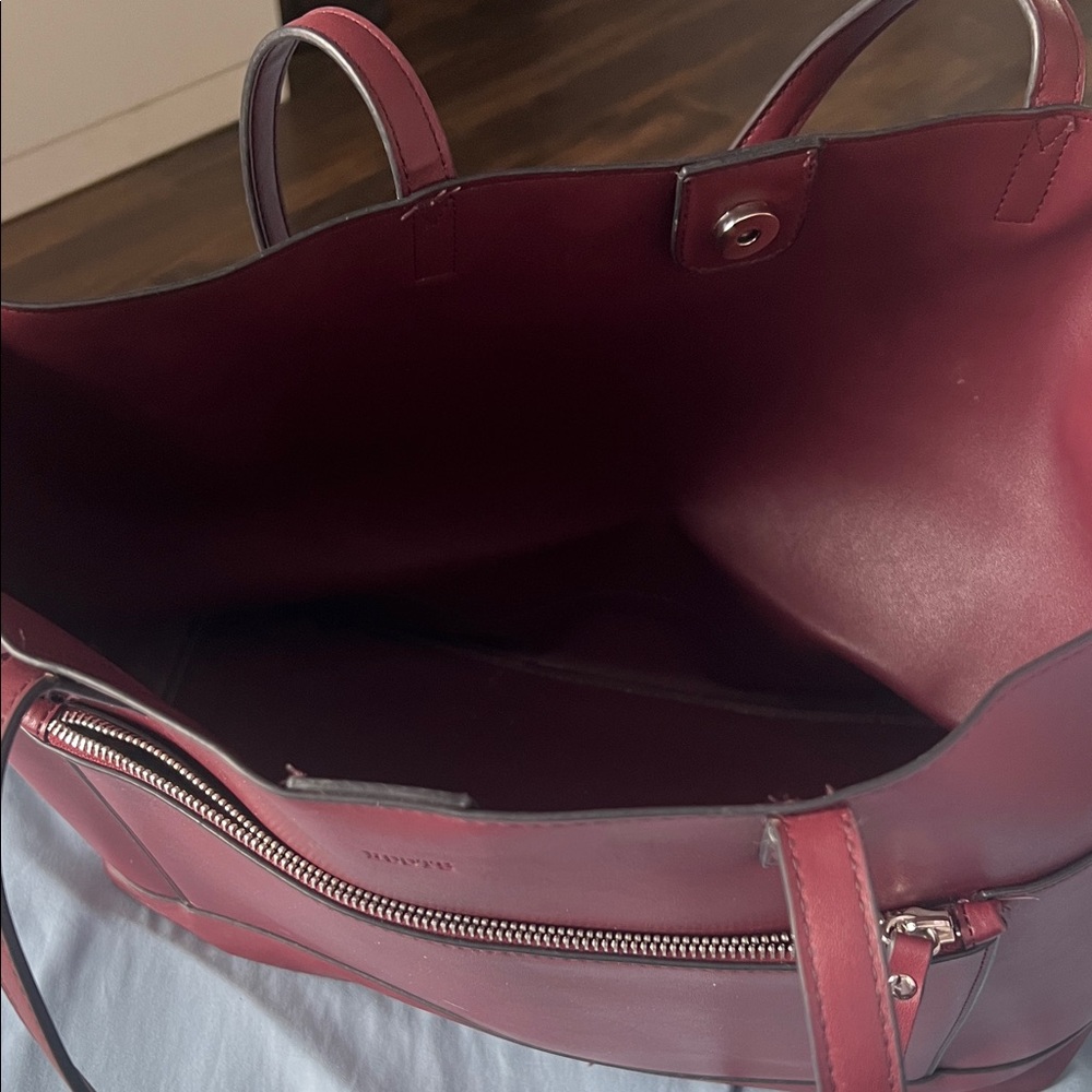 Roots Burgundy Leather Tote - Picture 2 of 4